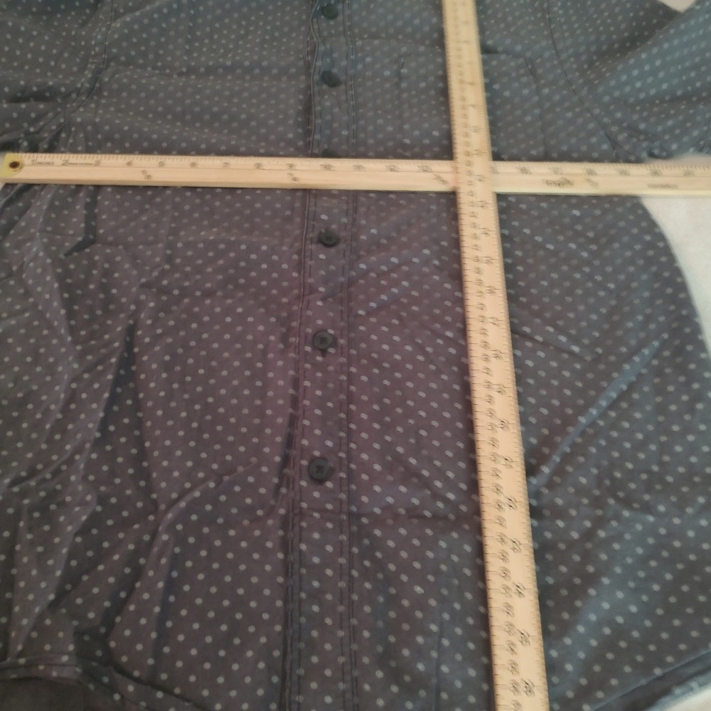 Mossimo Supply Co Mens Gray Polka Dot Short Sleeve Button Down Shirt Size Medium